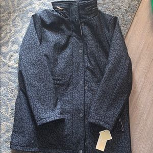 Michael kors black leopard water resistant jacket.
